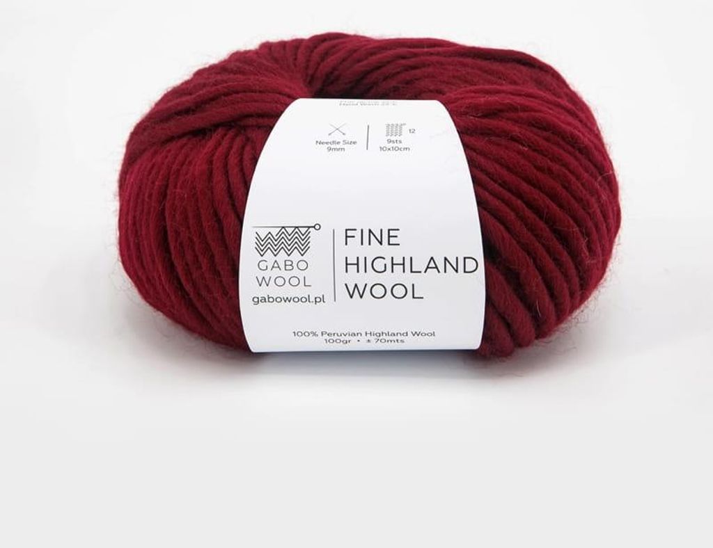 Gabo Wool Highland Wolle Weinrot 100% Peruanisch, Super Bulky für warme Projekte