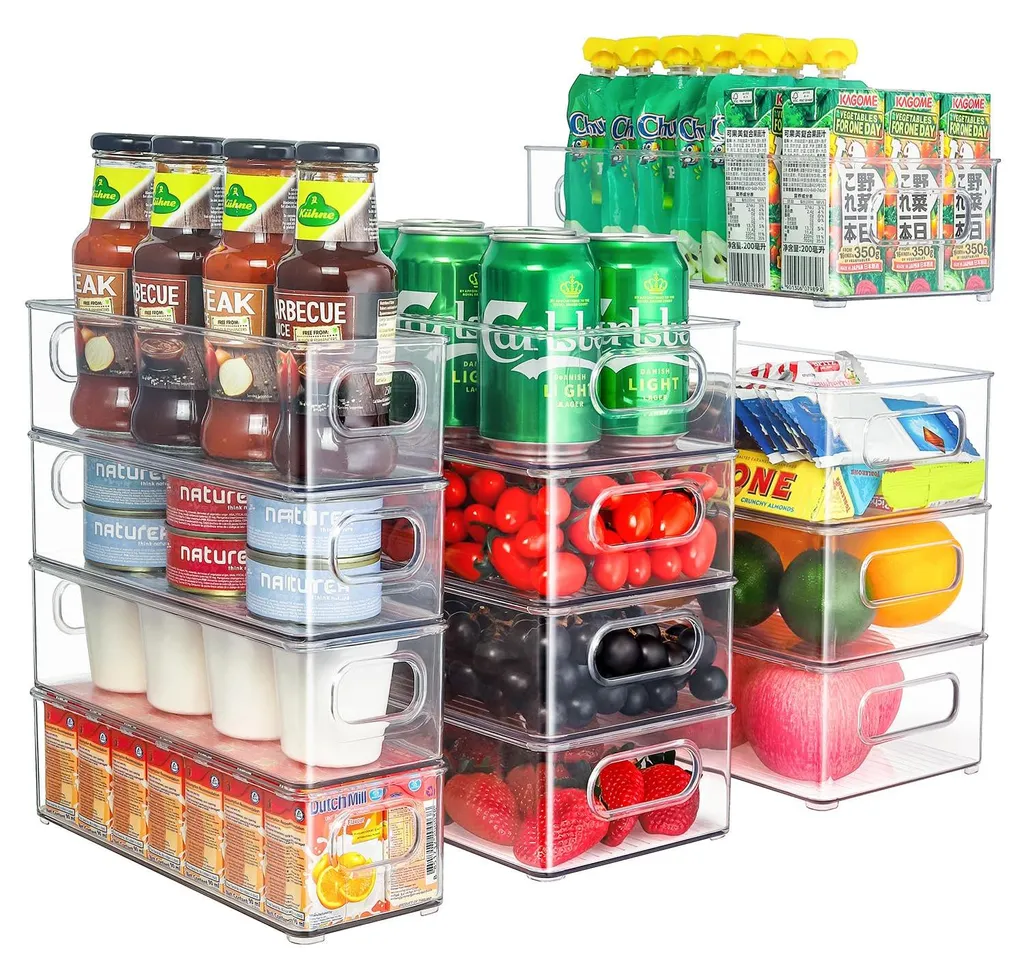 Boîtes Rangement Frigo pour Finir le Désordre - Pack 12 Pièces Transparent