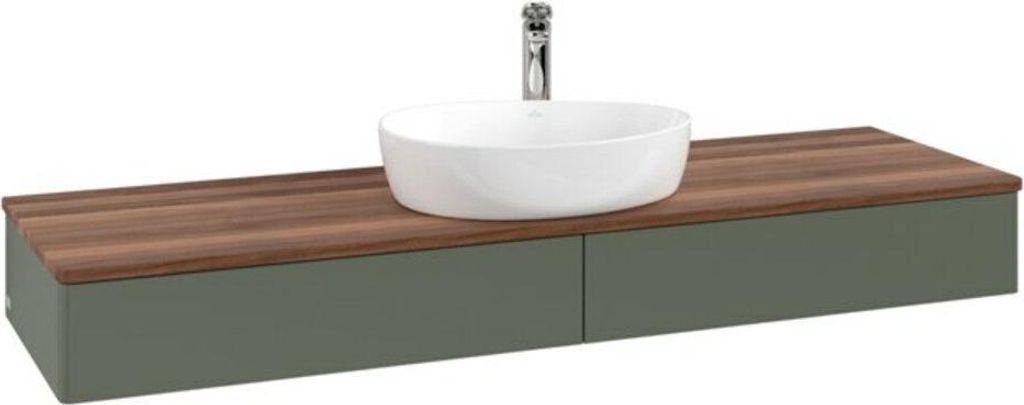 V&B Waschtischunterschrank ohne Frontstruktur Antao 160x50cm, HL, WBP w. wal, lea gre. m Lac
