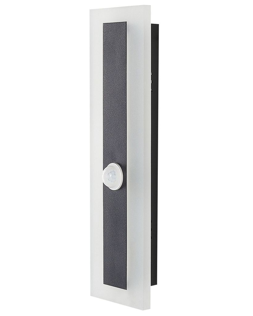 BELIANI Außenwandleuchte LED Schwarz Metall 30 cm mit Bewegungsmelder Modern Rechteckig Beleuchtung für Außen Draußen Terrasse Balkon Ausstattung