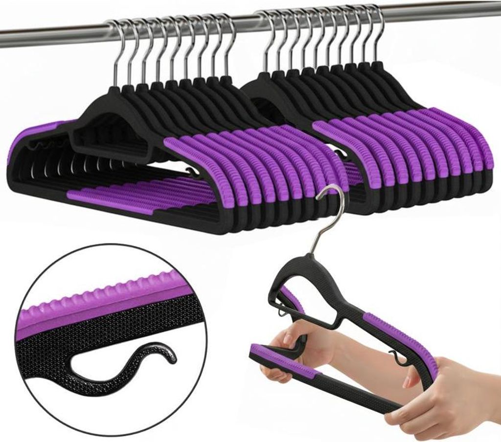 Set di ganci antiscivolo SOFTY 20 pezzi nero/viola Immagine del prodotto 