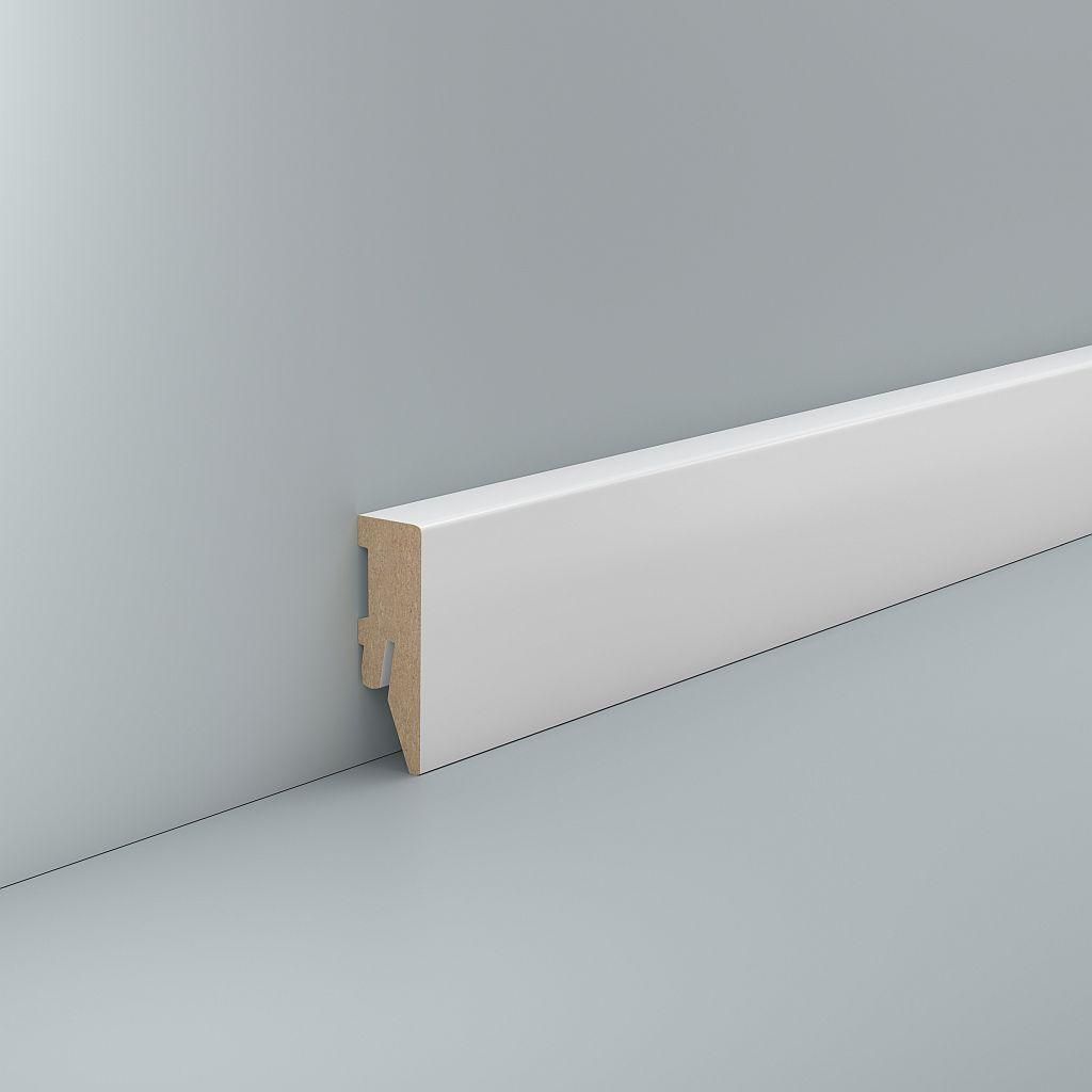 Sockelleiste weiß 15 x 50 MDF foliert RAL 9016 Fussleiste