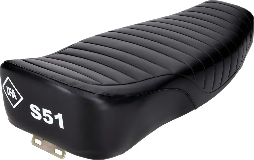 Selle Confort Enduro pour Simson S51 Noir avec Marquage IFA S51 Rétro