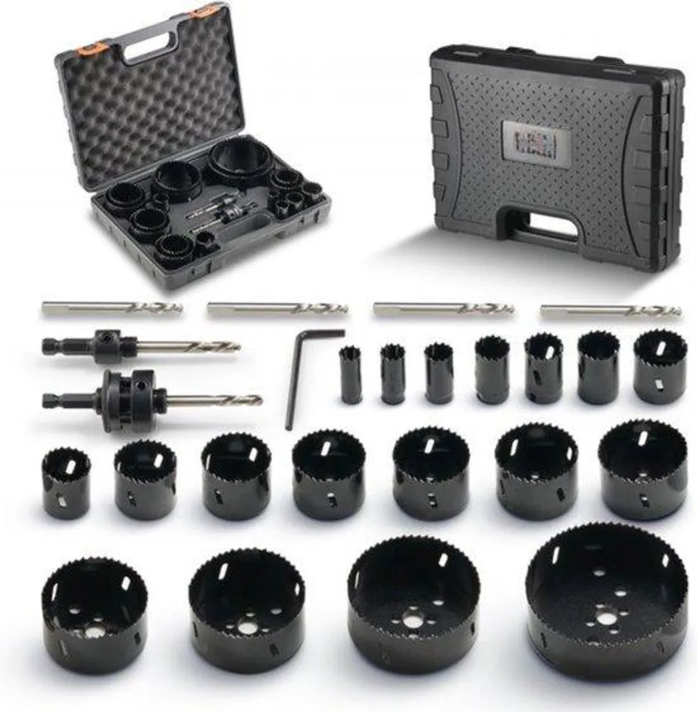 Coffret de perçage mixte métaux et scies cloches bois 18 pièces - Modèle Pro