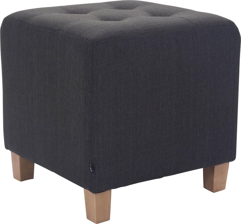 Sitzhocker CELIS - Stoff Dunkelgrau 45x45x46 cm | Hocker Schlafzimmer Polsterhocker Wohnzimmer Sitzbank Esszimmer