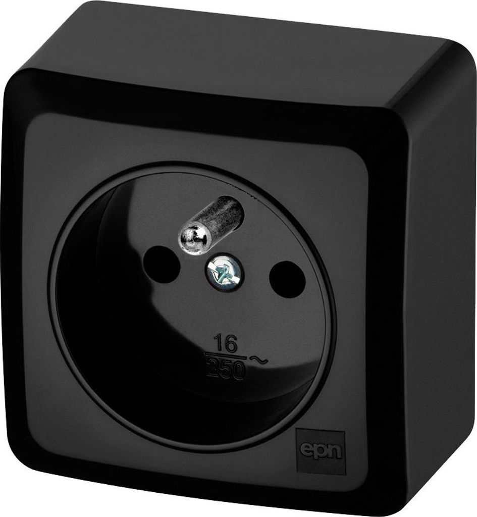 ELEKTRO-PLAST | Steckdose Einzel - Schwarz - Hochwertig - Sicher - 4000W max. Belastung