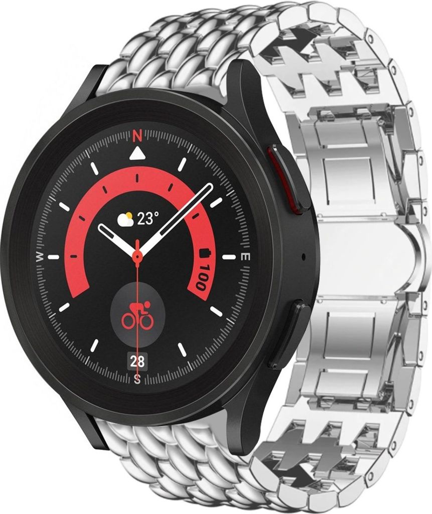 Strap-it Drachenarmband Stahl - Kompatibel mit Samsung Galaxy Watch 5 Pro Armband Ersatzarmband Edelstahl - Faltschließe - Hochwertiges Material -...
