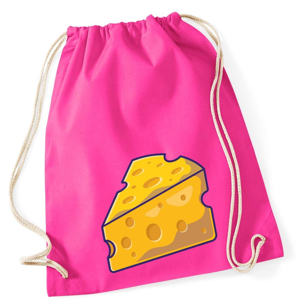 Huuraa Turnbeutel Käse Comic 12 Liter Fuchsia Baumwolle Rucksack Geschenkidee
