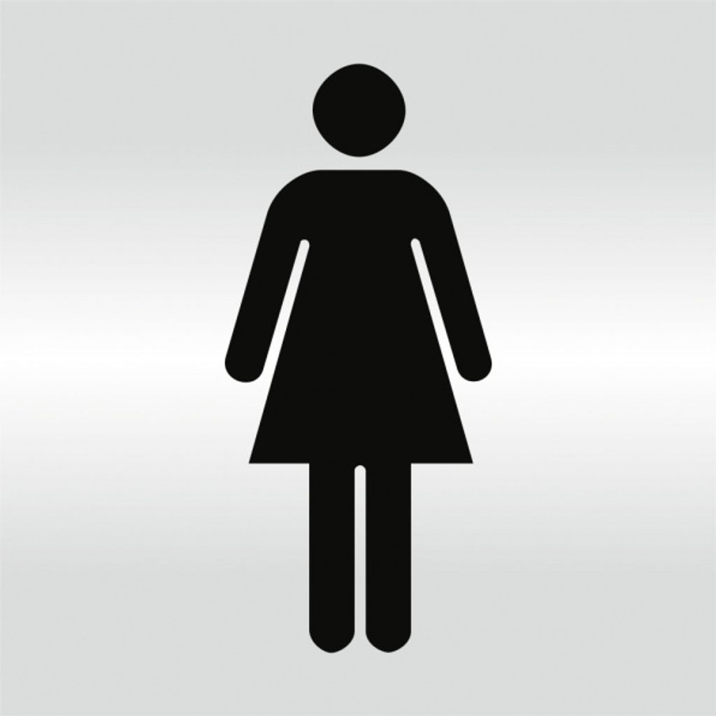 Dreifke® Schild - Piktogramm WC Damen, Alu silber eloxiert, Produktbild 