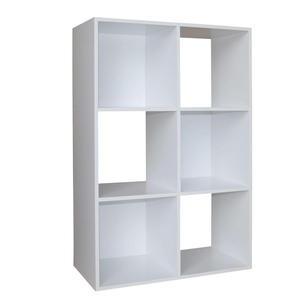 Standregal Weiß 6 Fächer 60 x 90 x 30 cm vielseitig als Produktbild 