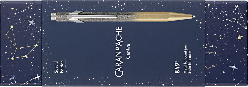 Kugelschreiber "849 Cosmic blue", gold, CARAN D'ACHE Produktbild 