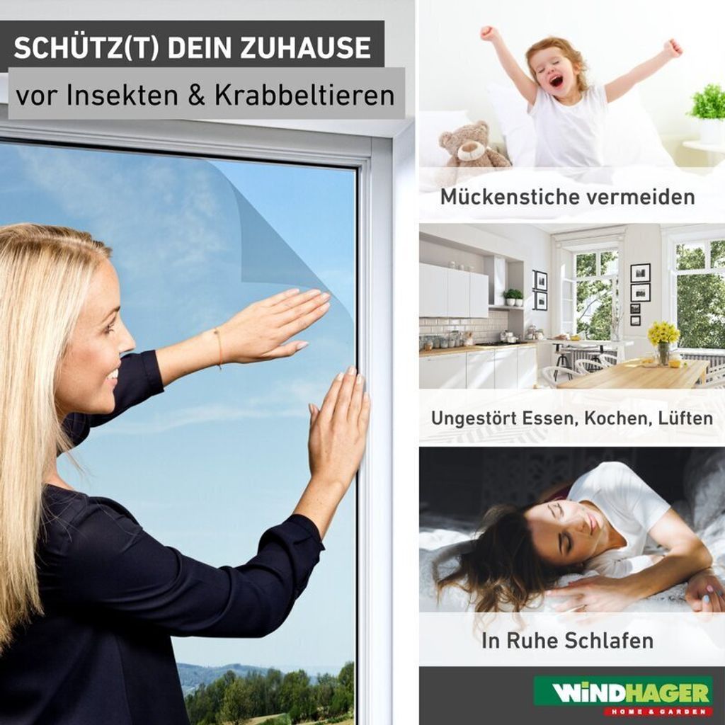 Stretch Fliegengitter ELASTIC 130 x 150 cm anthrazit Produktbild 
