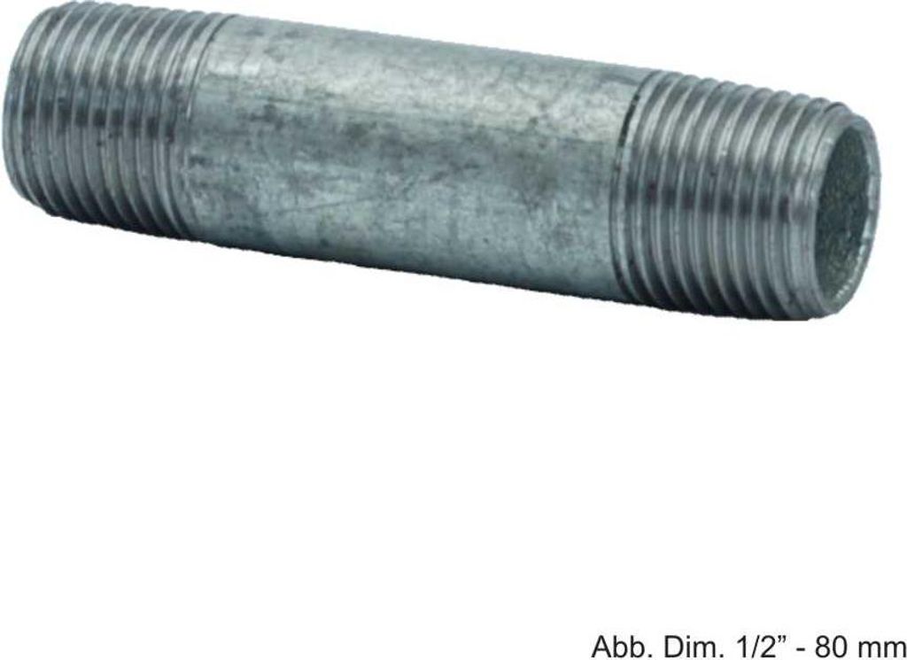 Rohrdoppelnippel verzinkt, Nr. 23, 1 1/2" x 200 mm