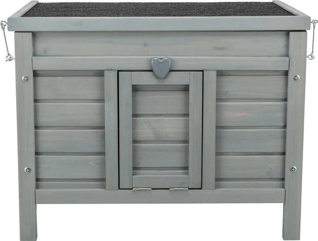 Trixie Maison pour Petits Animaux avec Rampe et Toit Terrasse Gris 40cm