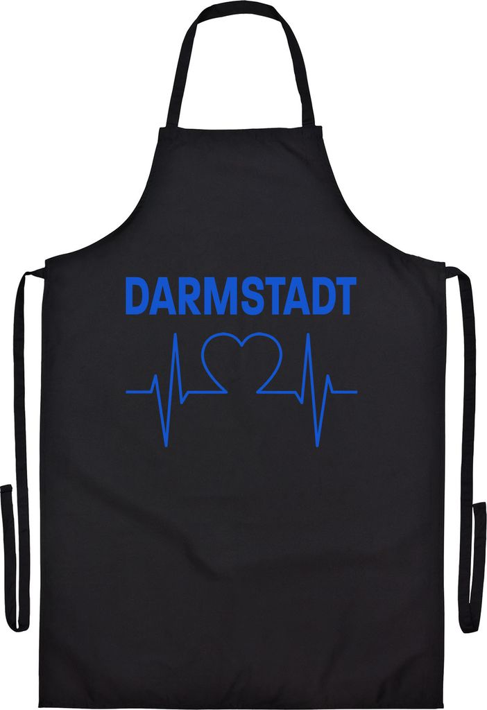 multifanshop Grillschürze - Darmstadt - Herzschlag, schwarz, Größe one size