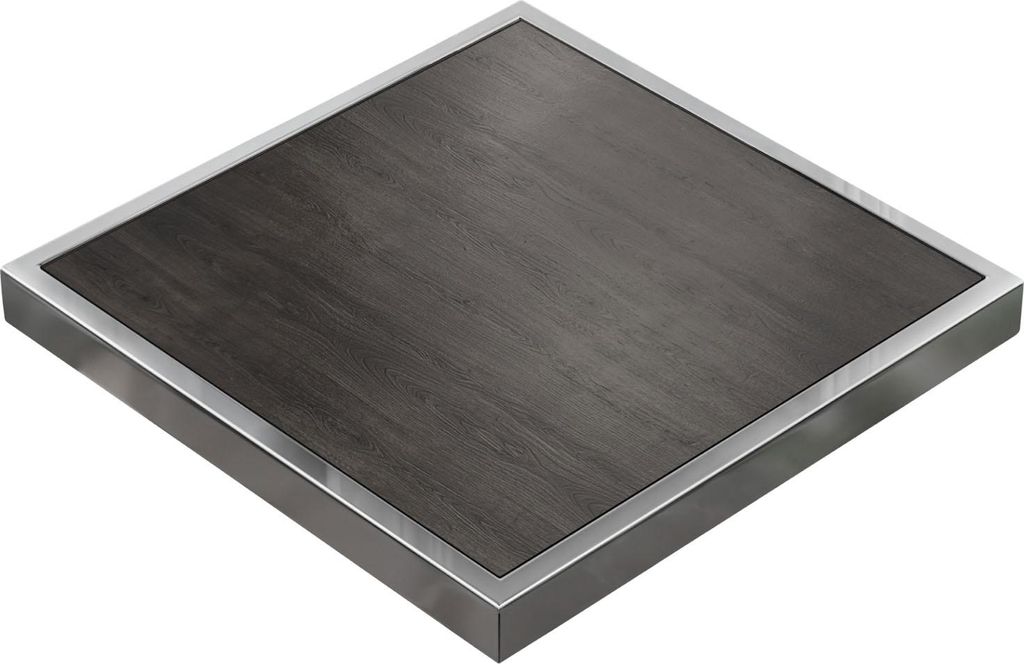 BRASIL | Gastro Tischplatte | B:T 70 x 70 cm | Wenge | Chrom Rand | Quadratisch | Gastro Tischplatte