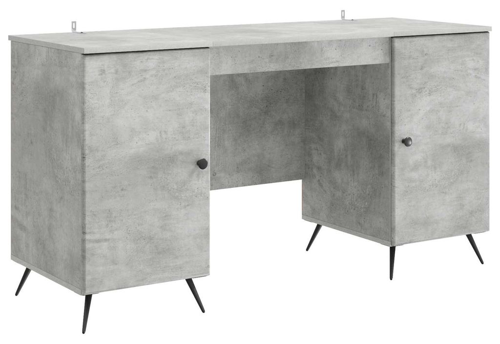 Maison Exclusive - Schreibtisch mit Tür Betongrau 142,5 x 50 x 75 cm Holzwerkstoff