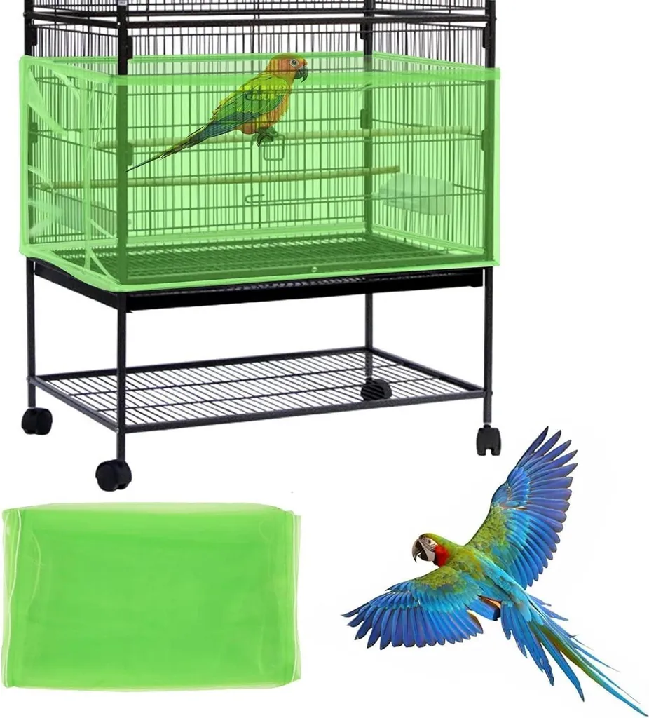 Jupe de Protection pour Cage à Perroquet - Collecteur Graines Réglable