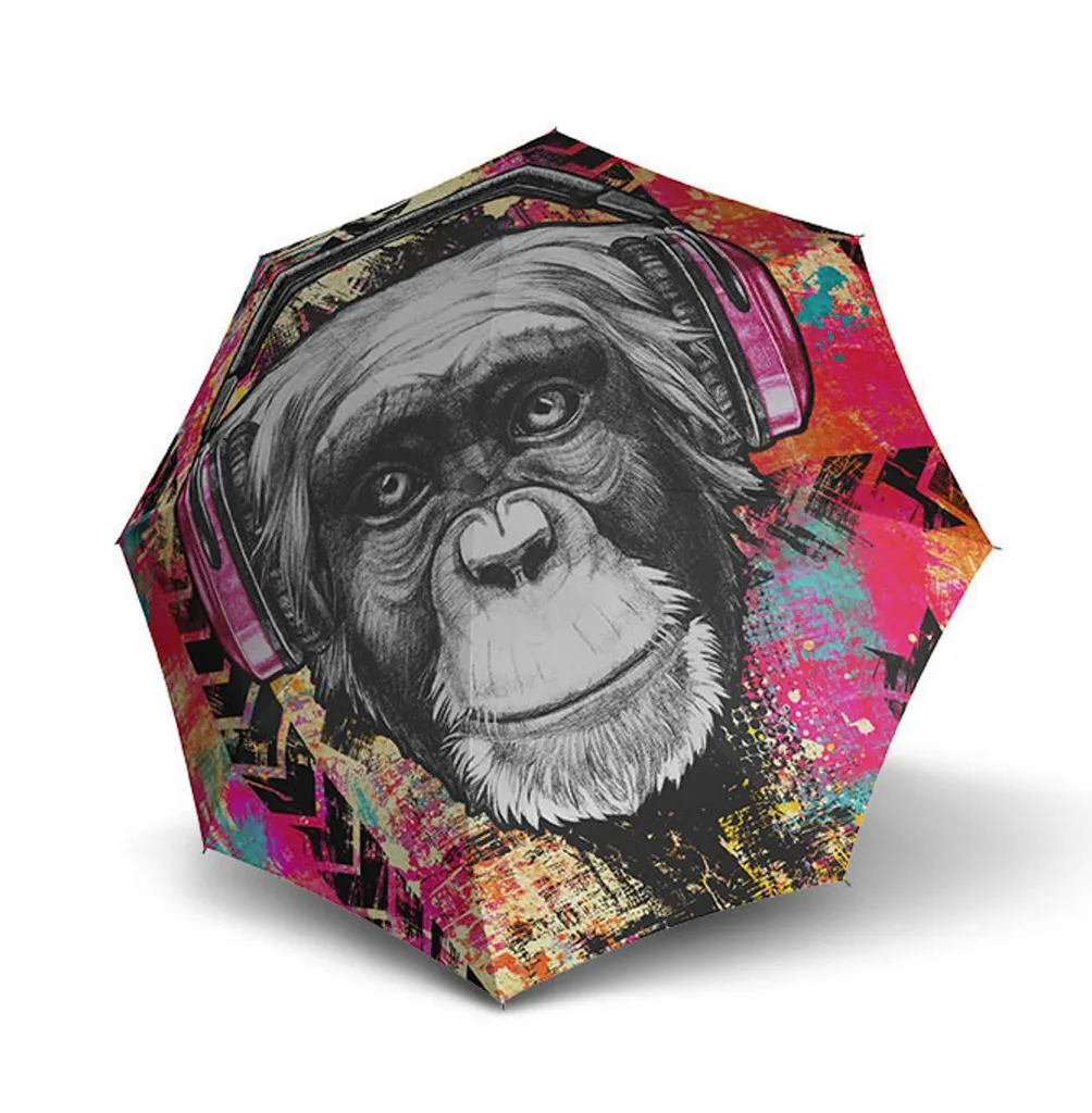 Ombrello Doppler Modern Art Monkey Rosa Multicolore Fashion Stick