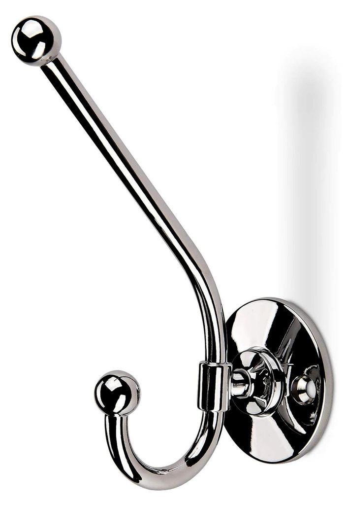 Garderobenhaken 117 x 45 x 90 mm (Bohrlochabstand 31 mm) Chrom poliert Metall massiv Kleiderhaken