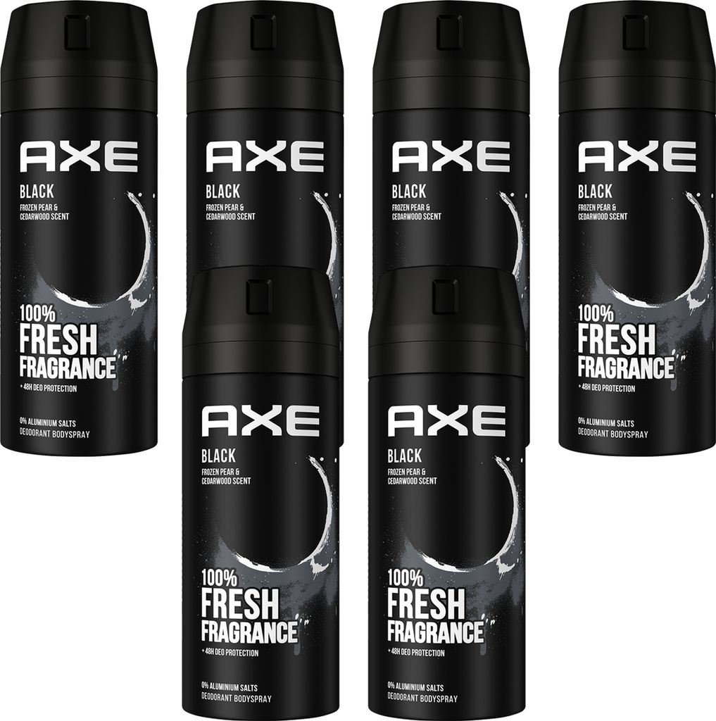 Axe Bodyspray Black Deo Deodorant ohne Aluminium 6x 150ml Produktbild 