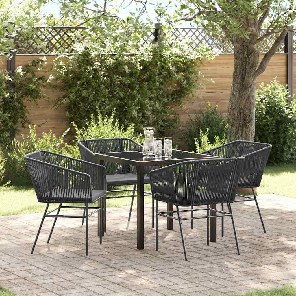 Maison Exclusive - Garten Essgruppe 5 pcs Schwarz Pulverbeschichteter Stahl