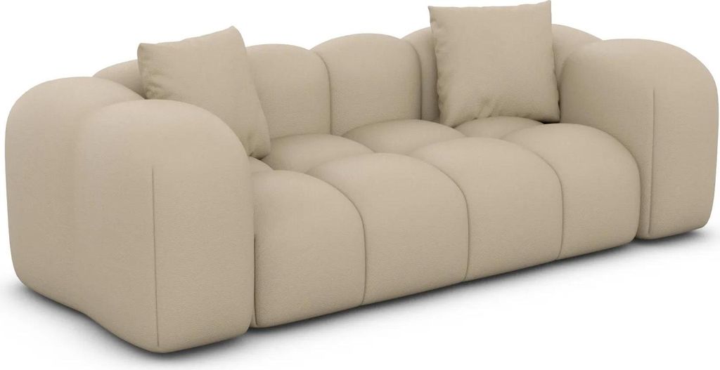 Kunstleder 2-Sitzer Couch Valora Beige