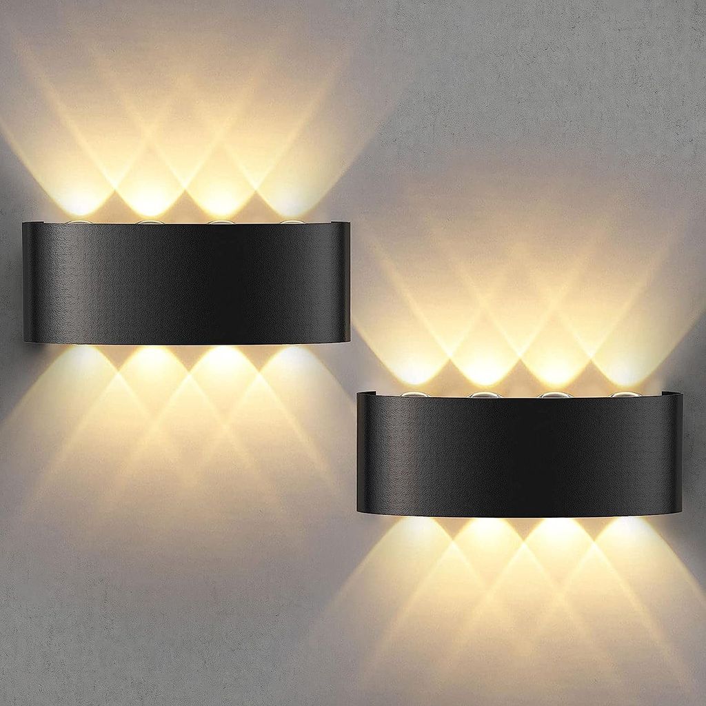 2PCS Wandleuchte Innen, 8w Aluminium Up Down Wandlampe, Produktbild 