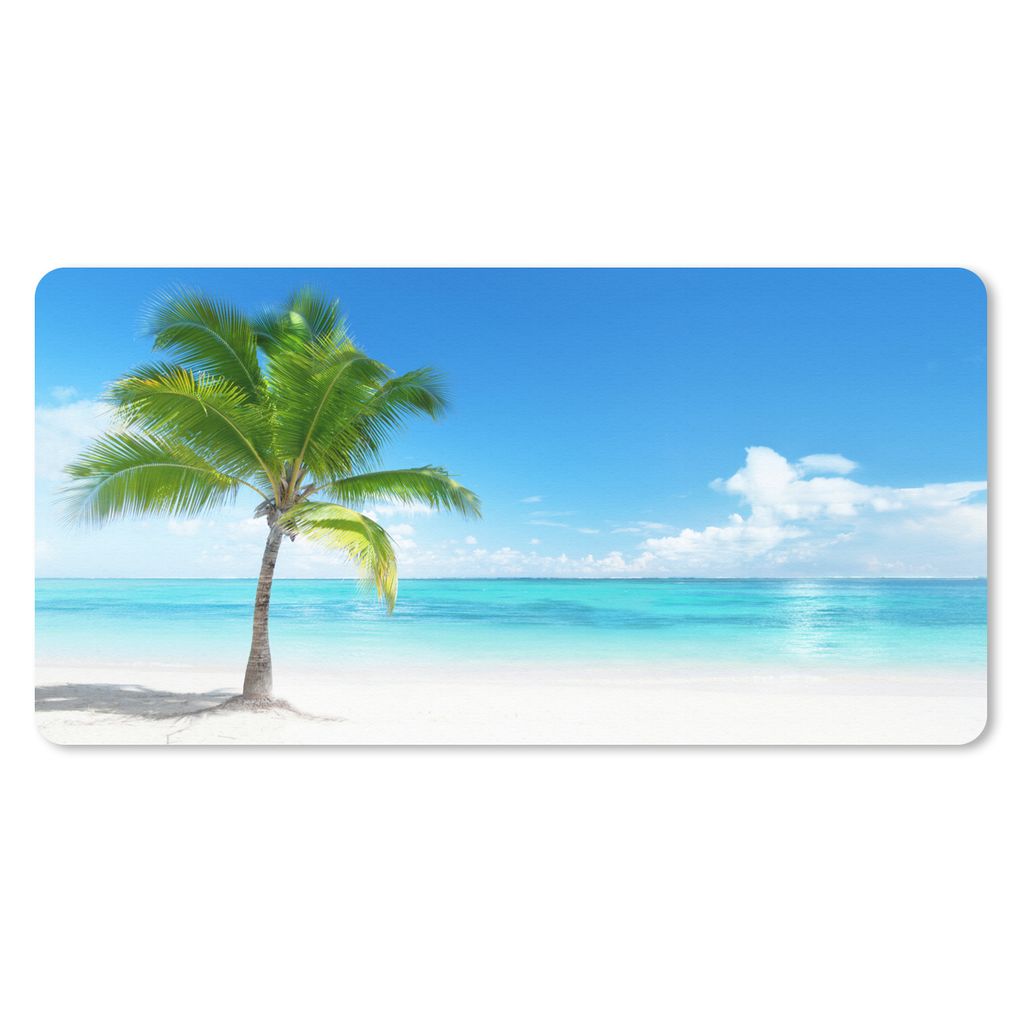 MuchoWow Mauspad Mousepad Palme - Strand - Meer - Sommer 60x30 cm - Mousepads - Maus Mat - Pad - Mausunterlage - Nachhaltig