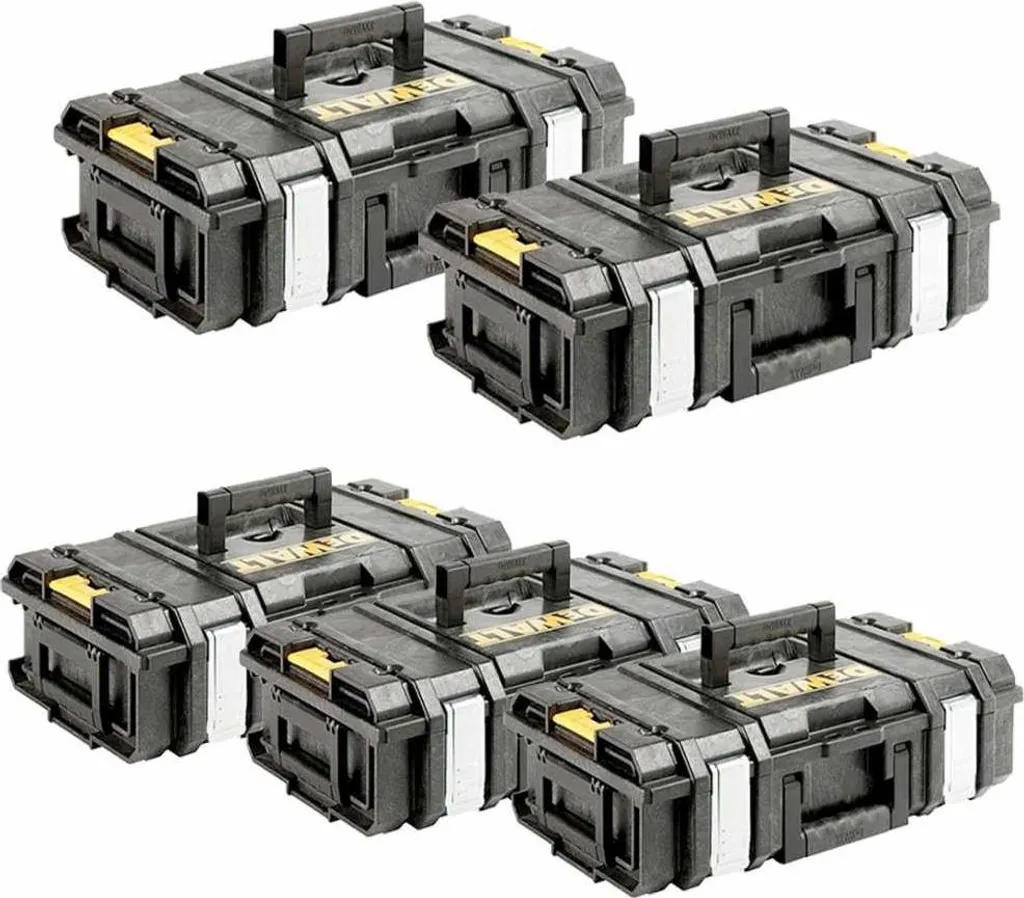 Pack 5 Coffrets de Chantier DeWALT DS150 pour Rangement Outils et Vis