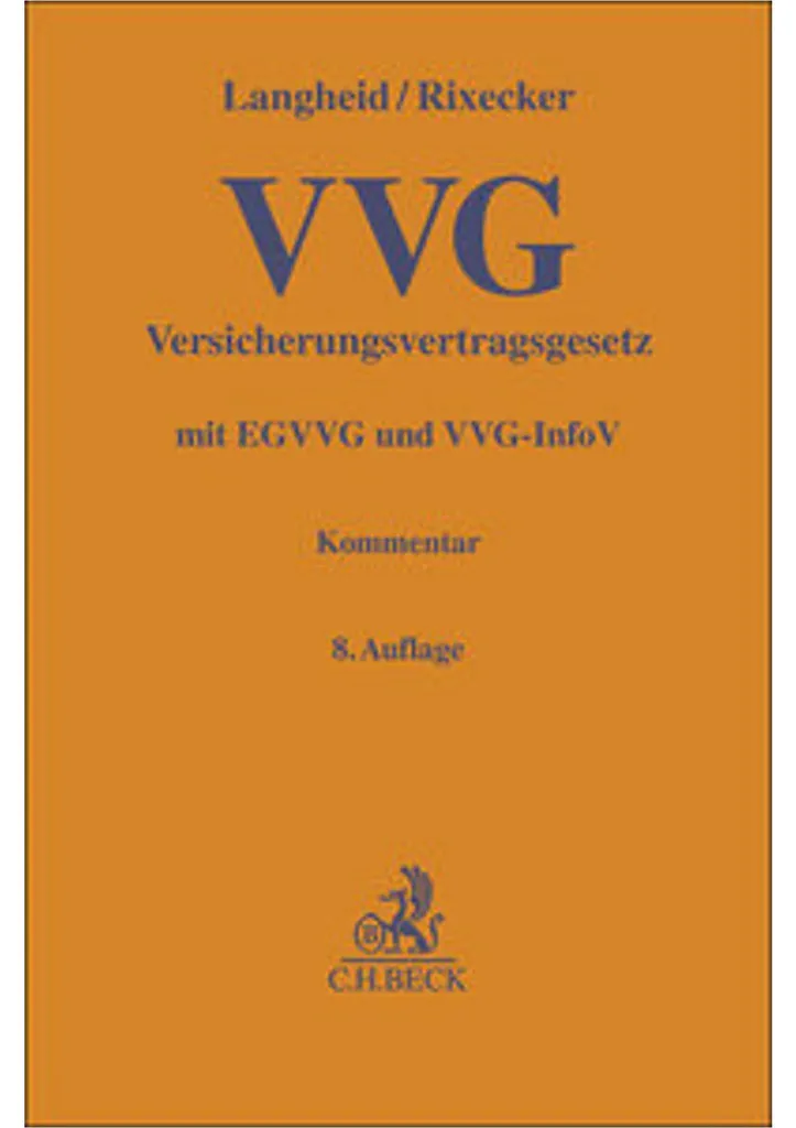 Versicherungsvertragsgesetz VVG Texte Intégral Droit des Assurances
