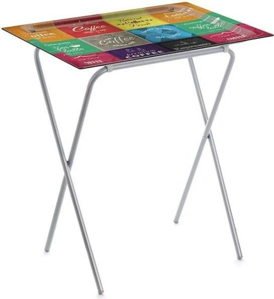 DON HIERRO - Tavolino pieghevole ADA con vassoio estraibile, salvaspazio