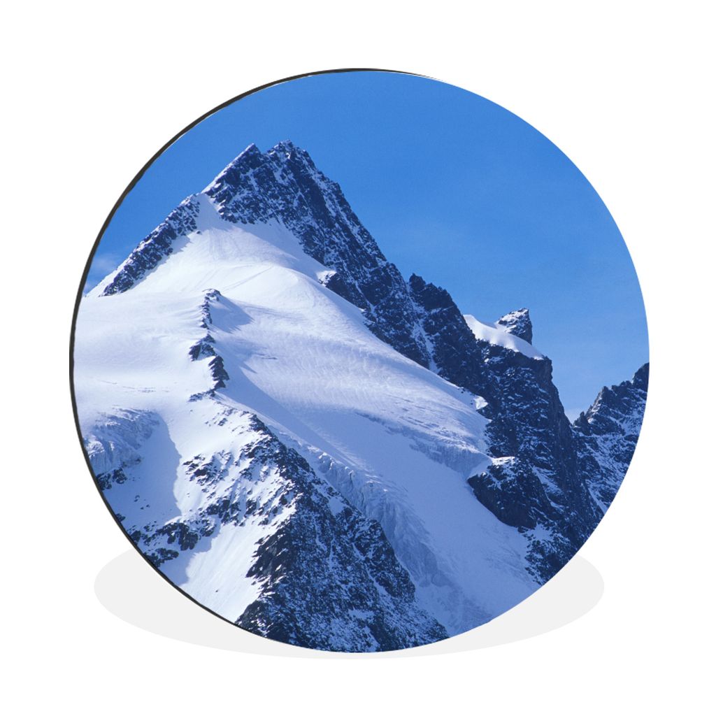 MuchoWow Aluminium Wandkreis Der österreichische Großglockner mit Bergen in Europa Ø 60 cm Wanddeko Modern Wohnzimmer - Wand Kreis - Wandbild ...