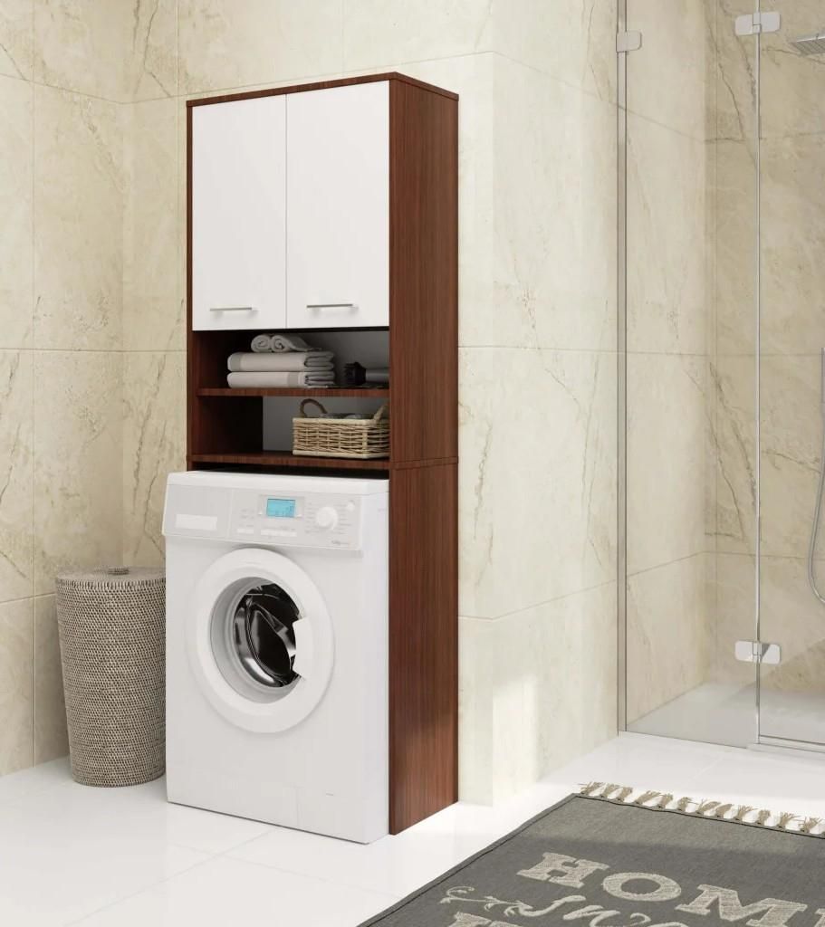 Badezimmerschrank über der Waschmaschine MERALYA - Wenge/Weiß