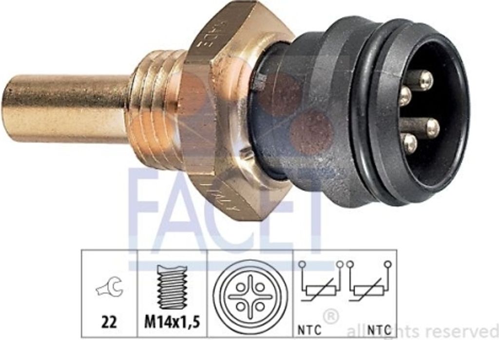 1 Sensor, Kühlmitteltemperatur FACET 7.3151 Italy - OE Equivalent für