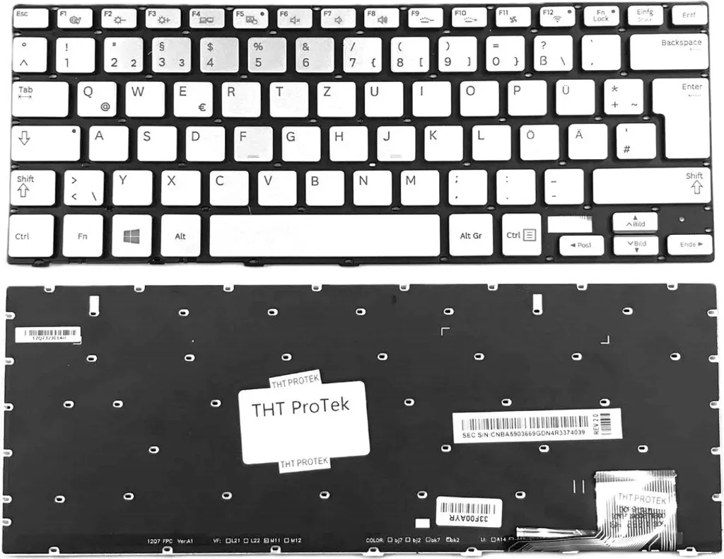 Clavier Argent Rétroéclairé sans Cadre - Compatible P/N BA59-03668A FR
