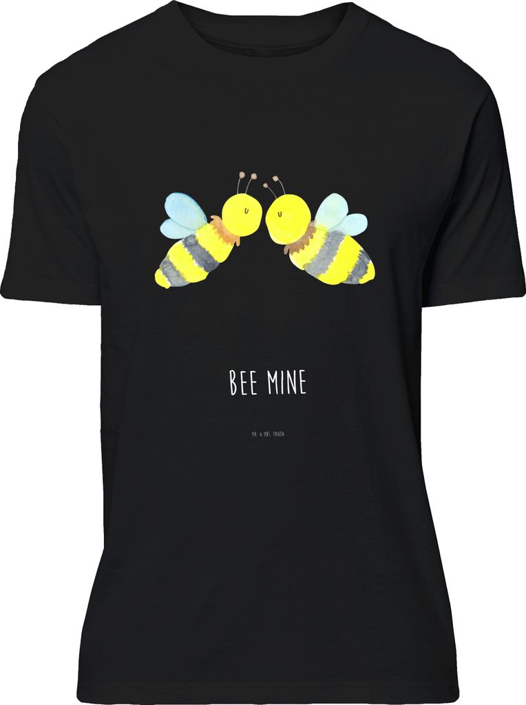 Mr. & Mrs. Panda T-Shirt Biene Liebe - Schwarz - Geschenk, S, oberteil, mit Spruch, Shirt, Tshirt