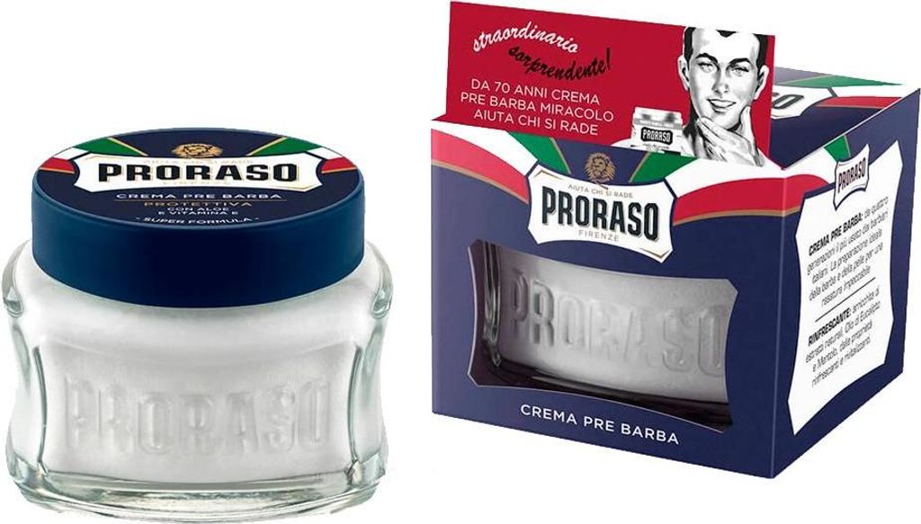 Proraso Preshave Cream Blue Protective 100Ml (3.6Oz) Produktbild 
