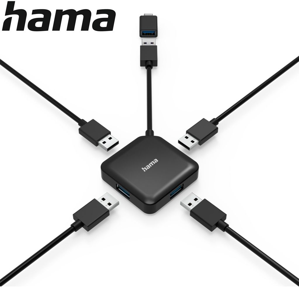 Fujitsu USB-C Hub – USB 3.2 Gen 1 Type-C, 4 Ports, Kompakt, Schwarz