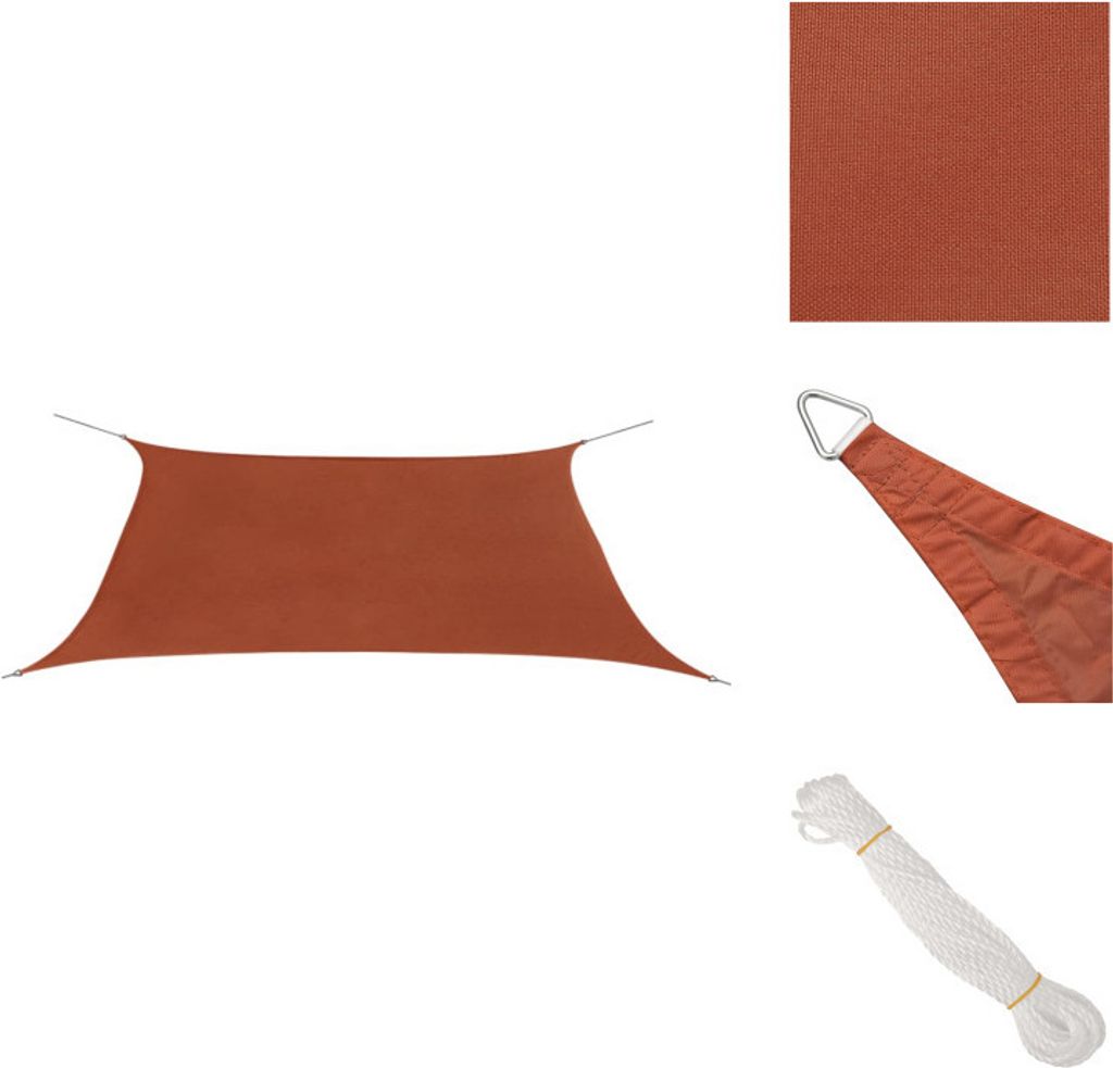 vidaXL Sonnensegel Oxford Gewebe Rechteckig 2 x 4 m Terrakotta - Sonnenschirme & Sonnenschutze