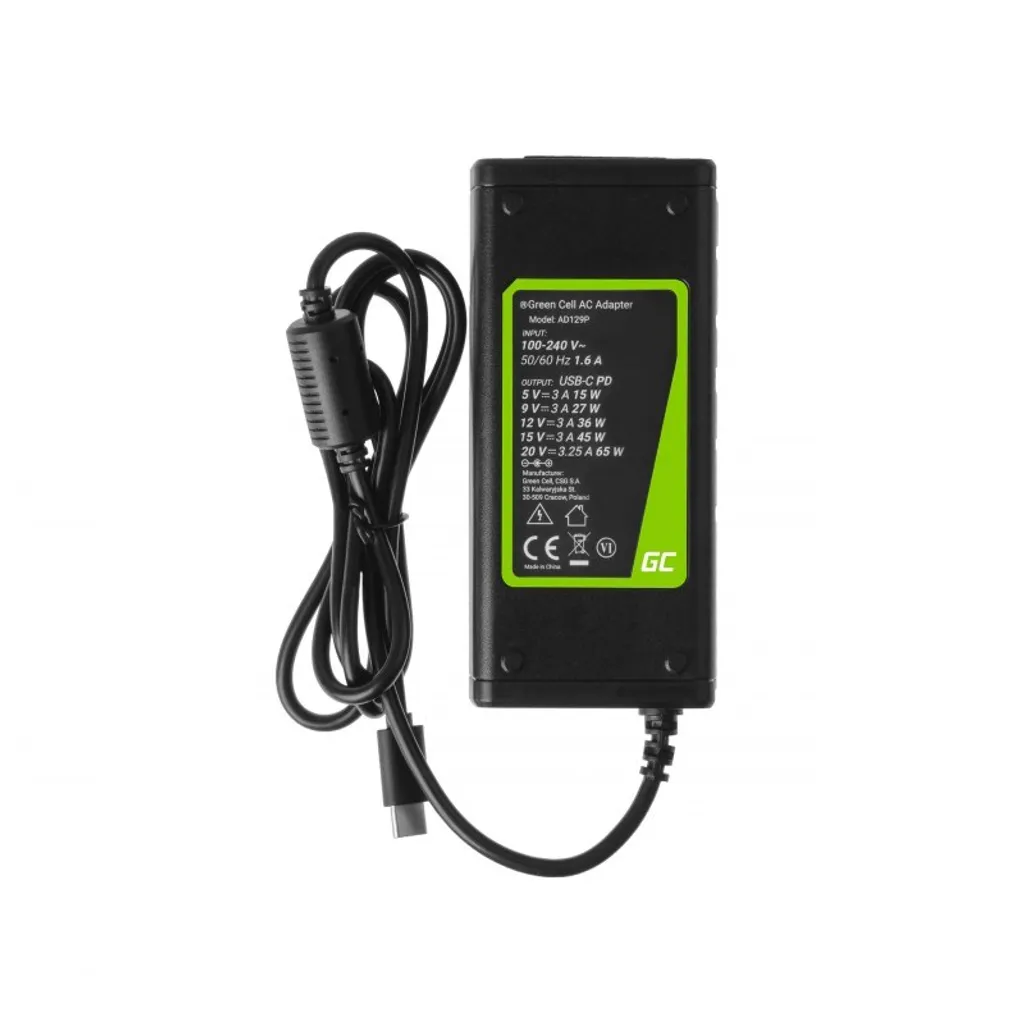 Green Cell AD134P Chargeur USB-C 65W pour Ordinateur Portable et Tablette - 4