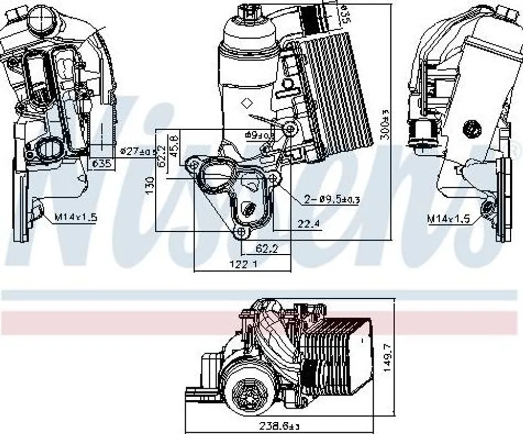 Refroidisseur d'huile Nissens 90953 OE 1520000Q0L pour NV400 et Master