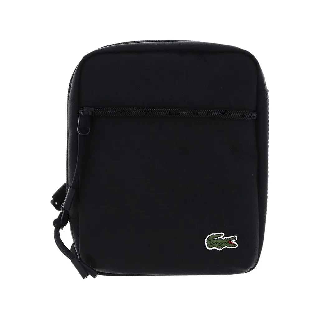 Petit sac sacoche Lacoste pour homme en cuir de synthèse noir élégant