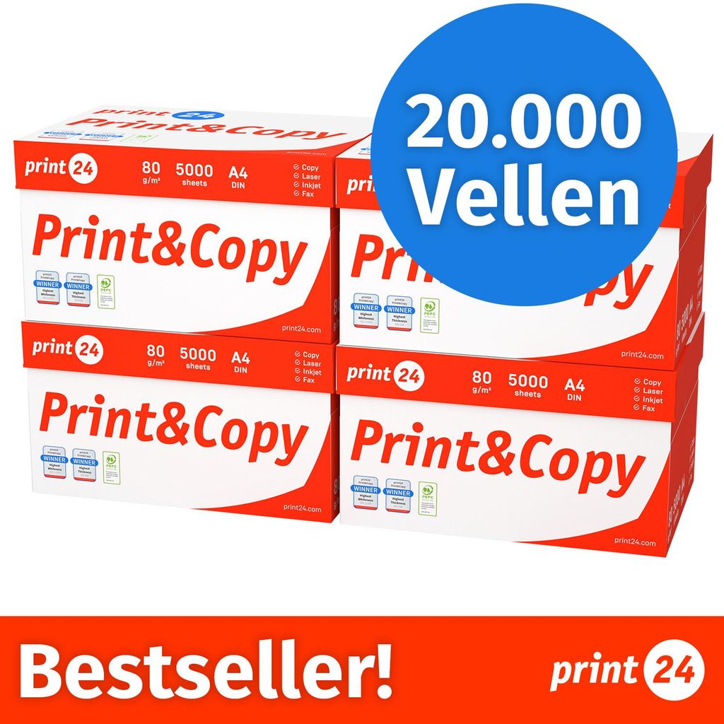NIEUW: print24 Printerpapier Kopieerpapier 20000 Vel 40 x Productafbeelding 