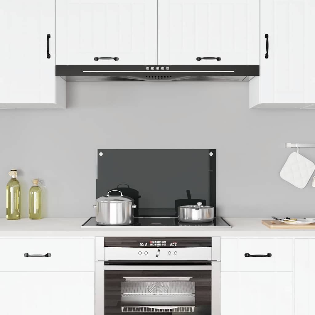 Eleganter Küchenrückwand langlebig - Spritzschutz - wisch- und wasserfest, Schwarz 70x40 cm Hartglas GermanyMöbel 97487 - Küchenersatzteile