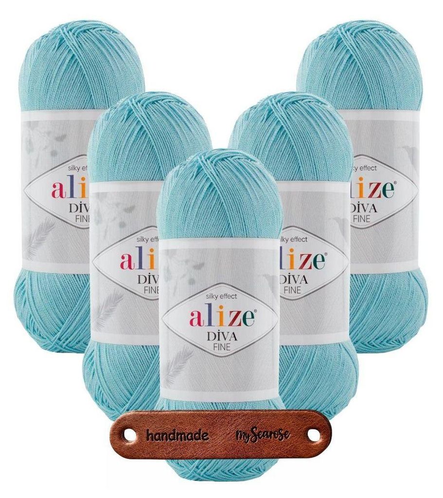 5 x ALIZE DIVA FINE 376 MIT LABEL Produktbild 