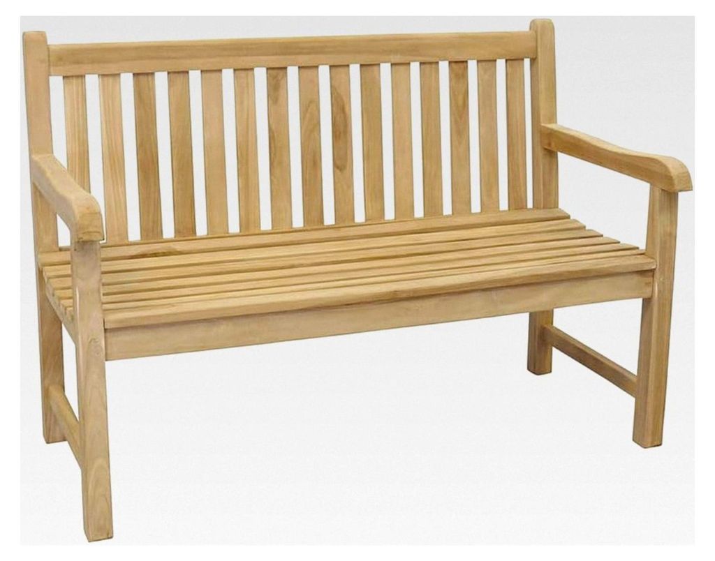 Gartenbank Sitzbank für 2 Personen aus massivem Teakholz 130 cm