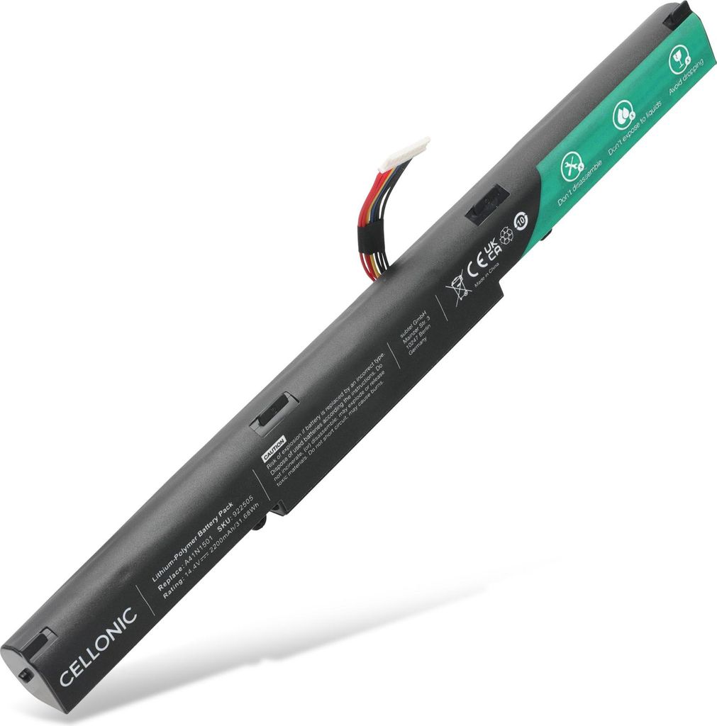 CELLONIC 1x Akku für Notebook Kompatibel mit ASUS ROG GL752VW, N552VW, N552VX, A41LK9H - (2200mAh, 14.4V)