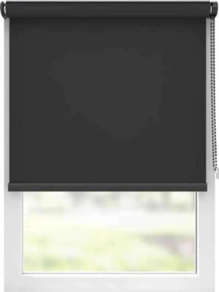 SOLUNA Verdunkelungsrollo colormatch V53 schwarz mit farblich abgestimmter Mechanik und Rückseite 240x190 cm inkl. Klemm