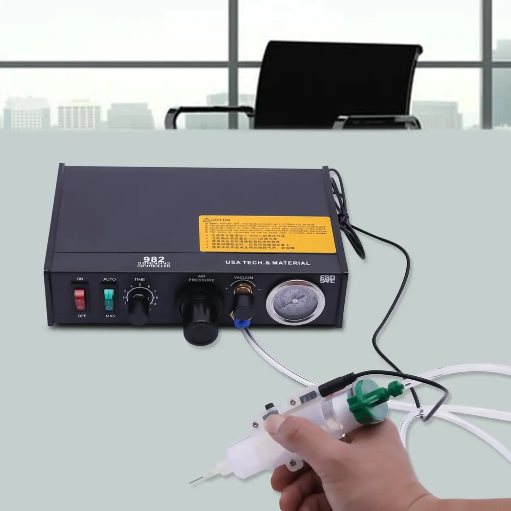Distributeur de colle aspiration sous vide et boîtier métal robuste